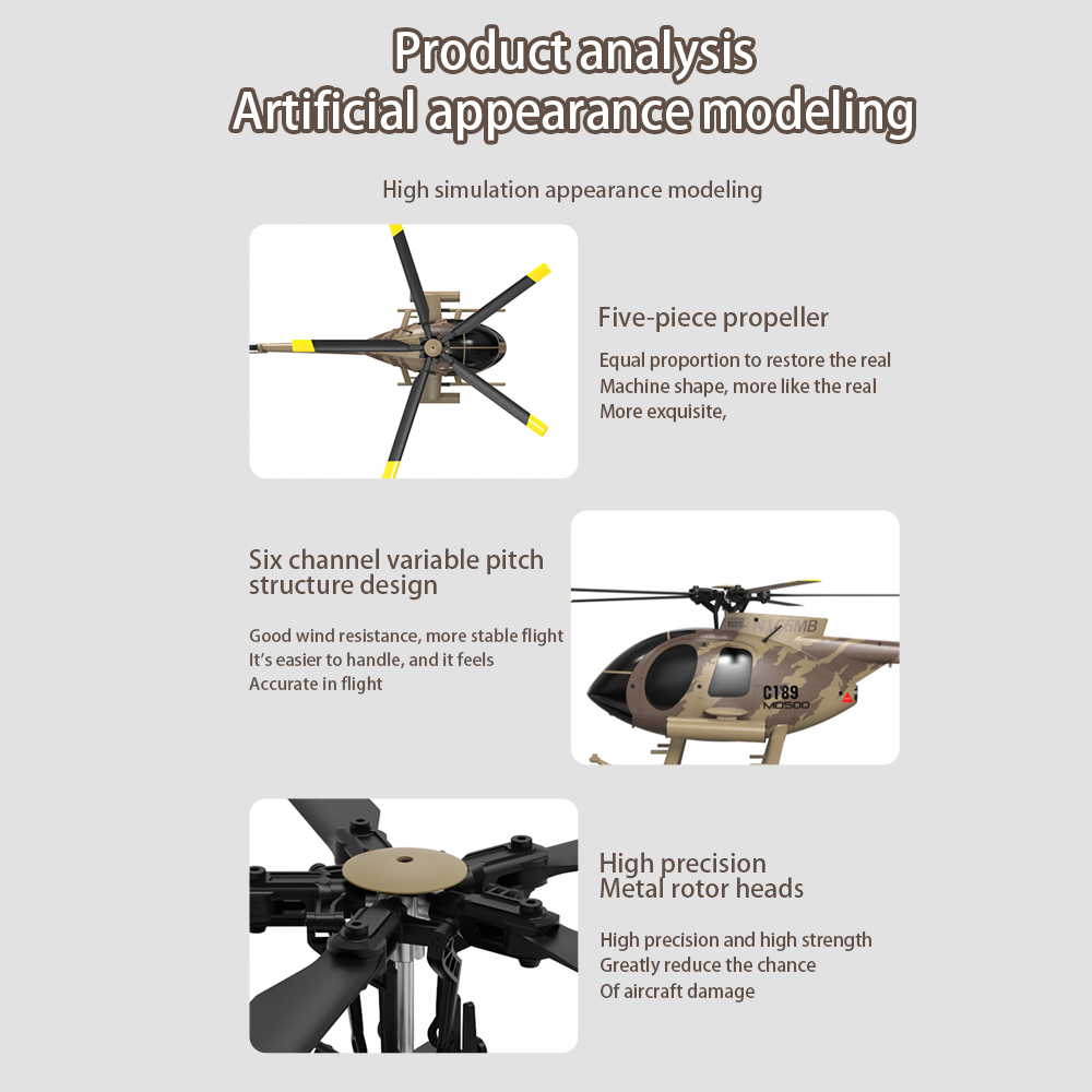 RC ERA C189（MD500）4CH Helicopt - đánh giá và giá Rc Airplane Flight Controller Gyro