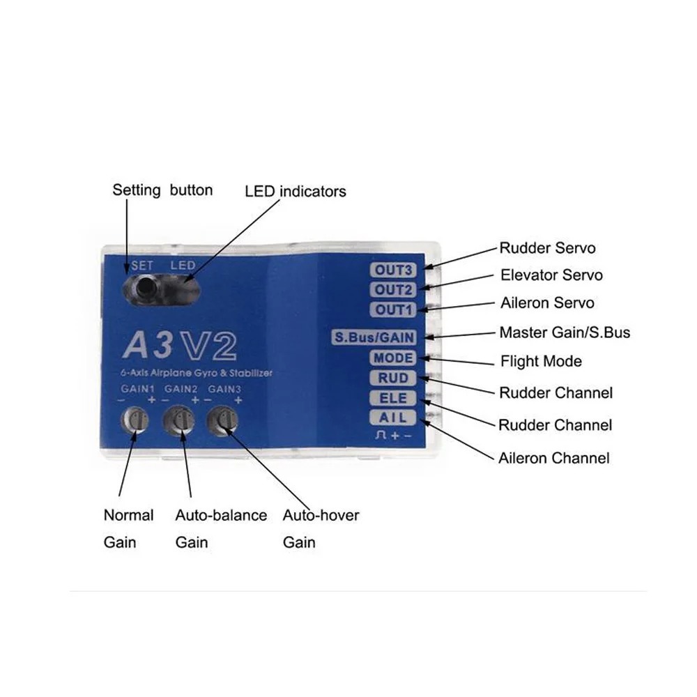 A3 V2 Professional 3-Axis Flig - đánh giá và giá Rc Airplane Flight Controller Gyro